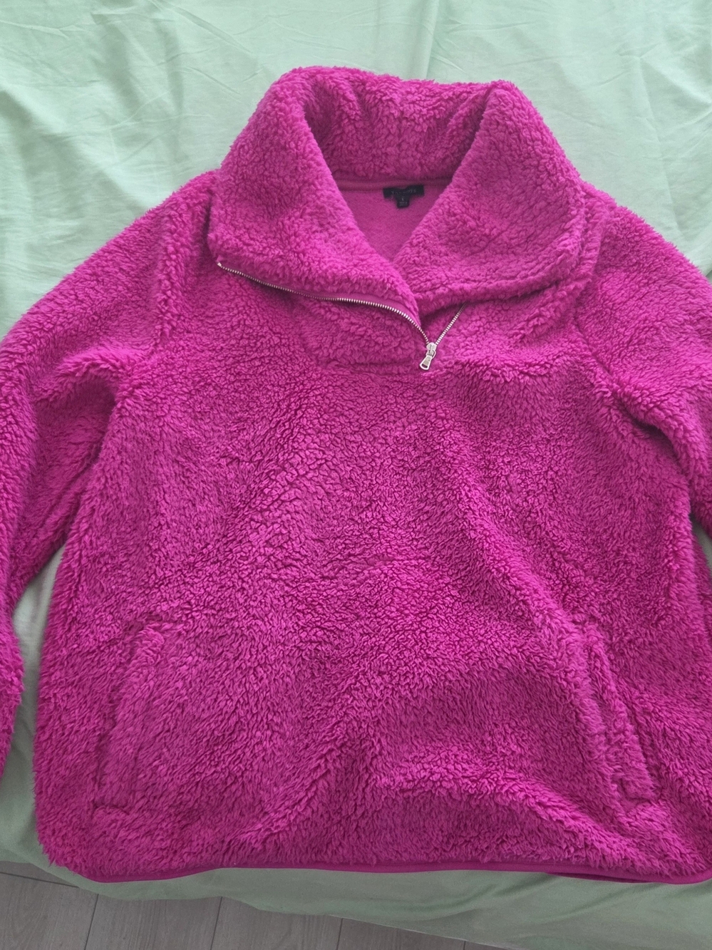 Talbots Plush Half-Zip Funnel Pullover - Hot Pink